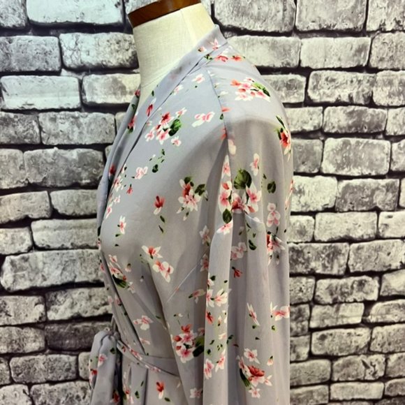 Victorias Secret Lavender W/ Floral Print Robe One Size - Picture 6 of 11